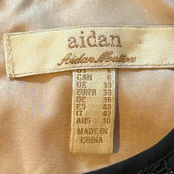 Aidan MATTOX Black Lace Mesh Cocktail Dress 6 LBD Party - Picture 4 of 8